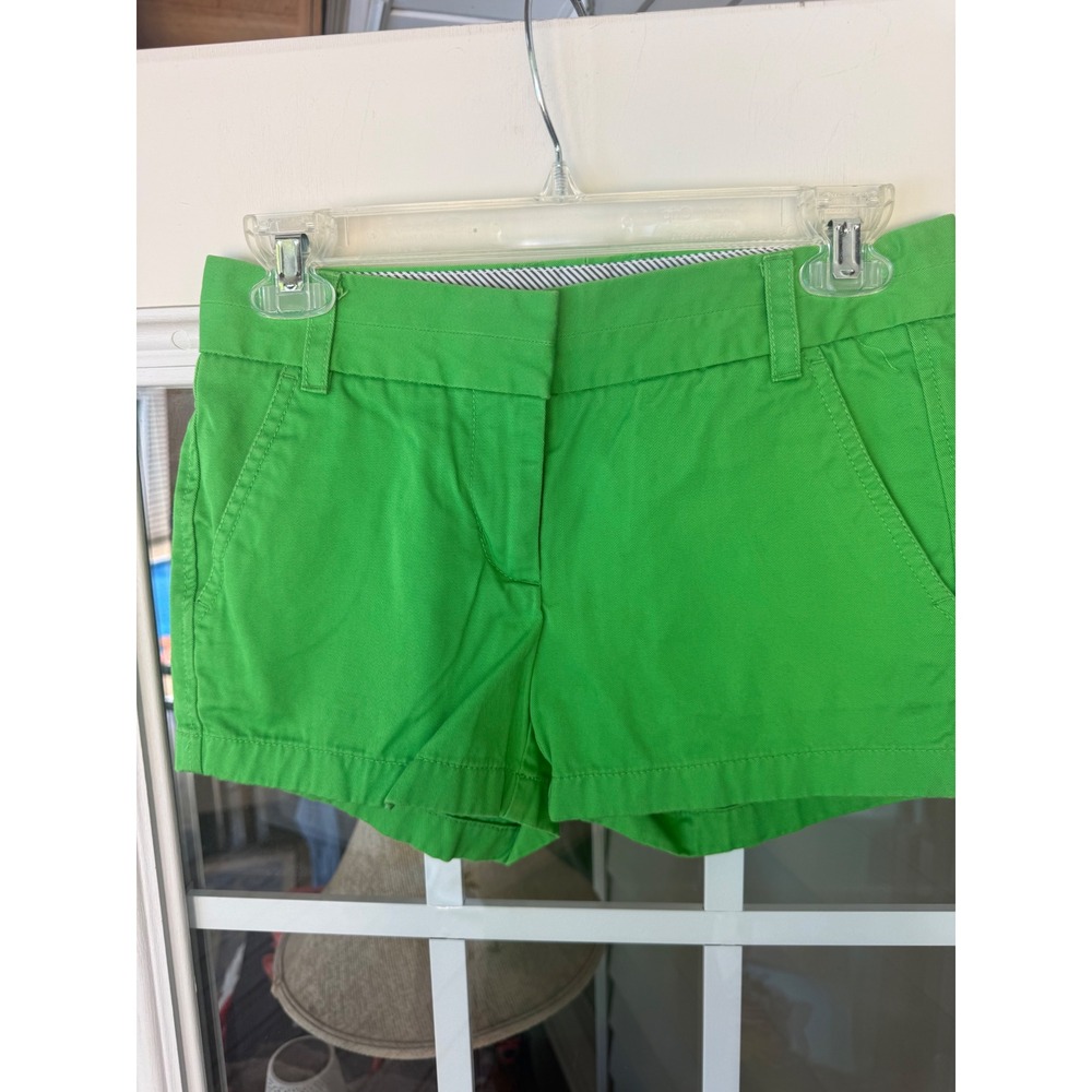 J.Crew Women's Sz 00 Broken-In Chino Shorts kelly green beach travel party